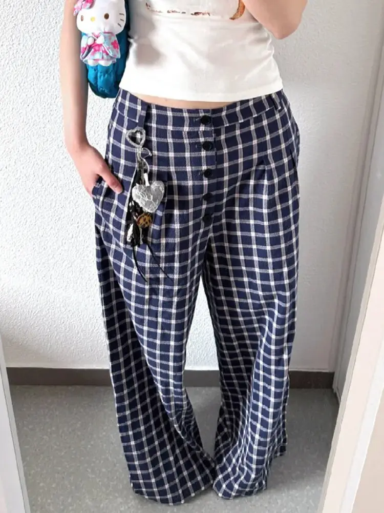 HOUZHOU Harajuku Plaid Women Pants Low Waist Korean Style Trousers Vintage Casual Wide Leg Checked Pants Baggy Retro Fashion
HOUZHOU Harajuku Plaid Women Pants Low Waist Korean Style Trousers Vintage Casual Wide Leg Checked Pants Baggy Retro Fashion