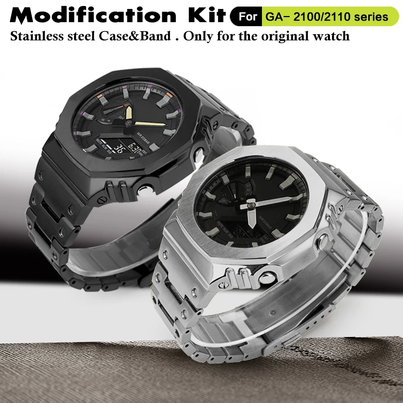 GA2100 GA2110 GAB2100 316L Stainless Steel Case Mod Kit For Casioak Watch Metal Bezel And Strap Band With Accessories Refit Tool
GA2100 GA2110 GAB2100 316L Stainless Steel Case Mod Kit For Casioak Watch Metal Bezel And Strap Band With Accessories Refit Tool