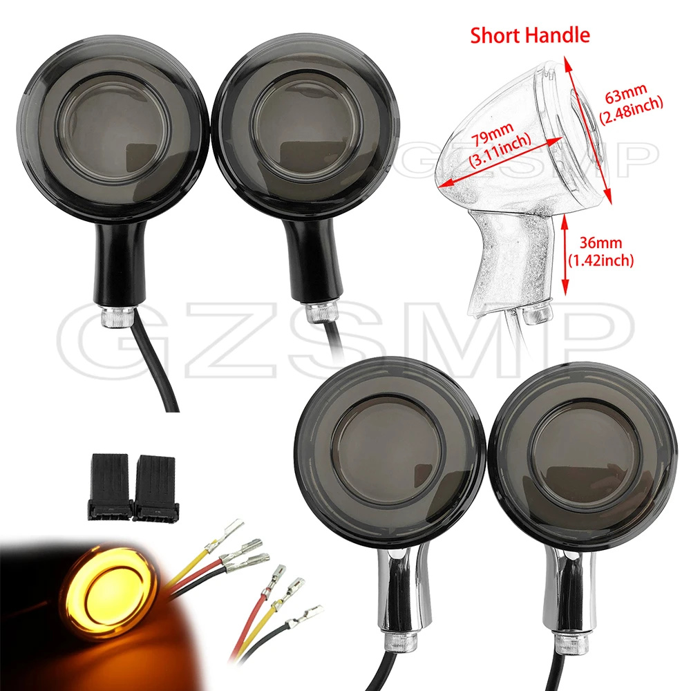 2Pcs Motorcycle Short handle Rear Turn Signal Aluminum LED Indicator Lamps Brake Light fit For Sportster XL883 XL1200 1992-up
2Pcs Motorcycle Short handle Rear Turn Signal Aluminum LED Indicator Lamps Brake Light fit For Sportster XL883 XL1200 1992-up