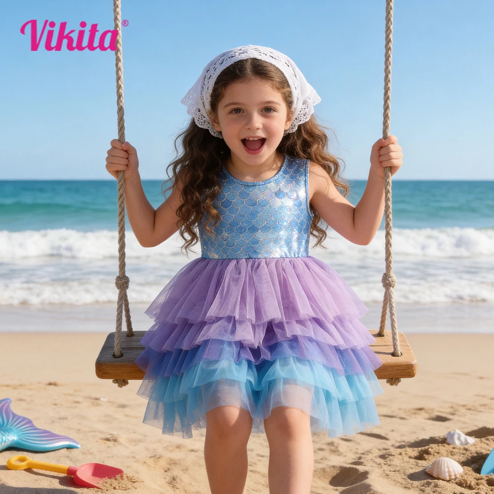 VIKITA Girls Mermaid Print Dress Kids Sleeveless Summer Dresses Kids Mesh Tulle Layered Prom Gown Girl Party Princess Tutu Dress
VIKITA Girls Mermaid Print Dress Kids Sleeveless Summer Dresses Kids Mesh Tulle Layered Prom Gown Girl Party Princess Tutu Dress