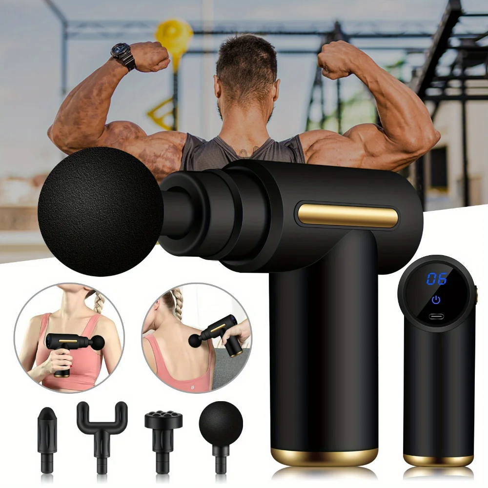 Ultimate Muscle Relief Rechargeable Massage Gun for Full Body with LED Display, Portable Design, 4 Attachments and USB Charging
Ultimate Muscle Relief Rechargeable Massage Gun for Full Body with LED Display, Portable Design, 4 Attachments and USB Charging
