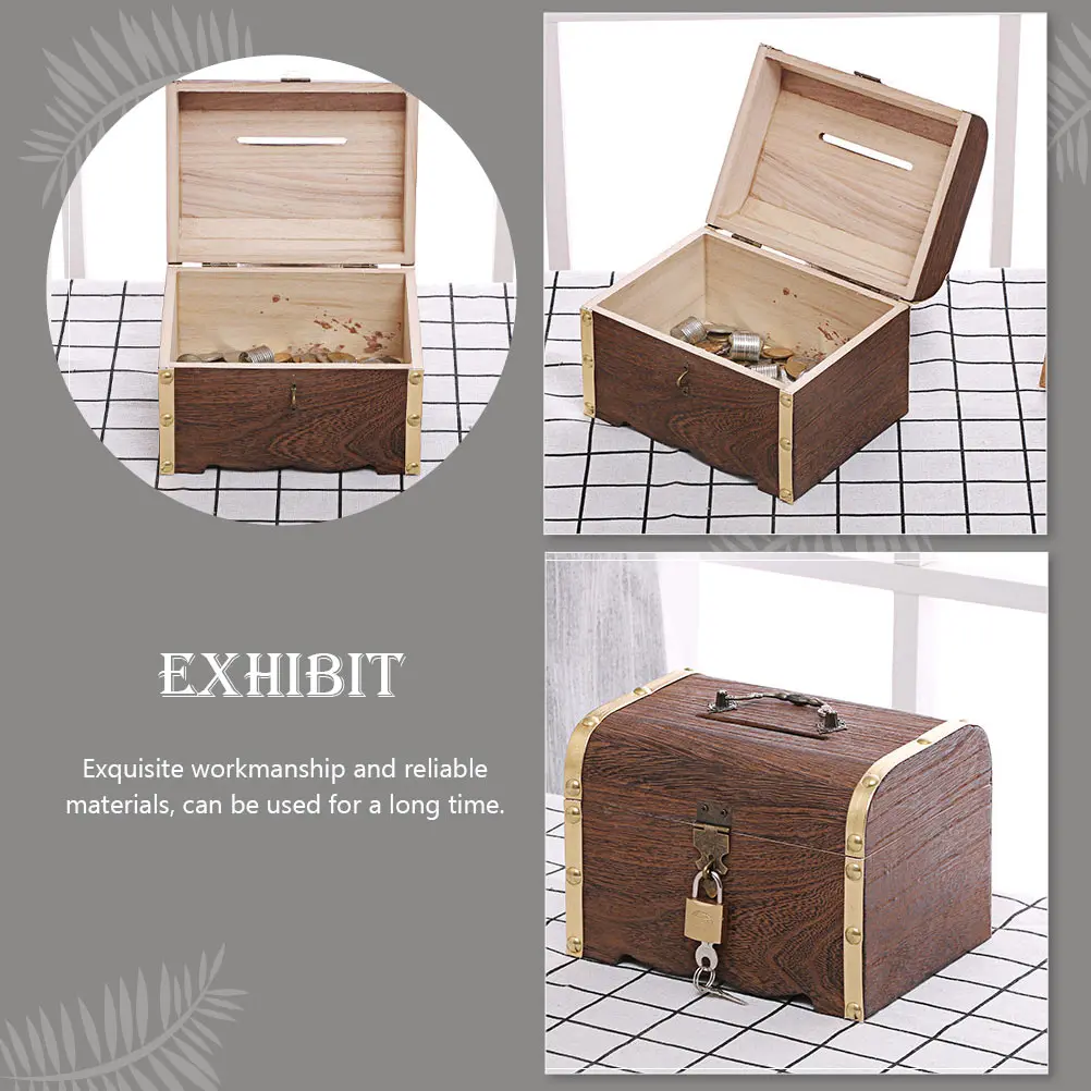 Wooden Treasure Chest Retro Coin Bank Exquisite Money Container Box Decor Savings Can Home Office
Wooden Treasure Chest Retro Coin Bank Exquisite Money Container Box Decor Savings Can Home Office
