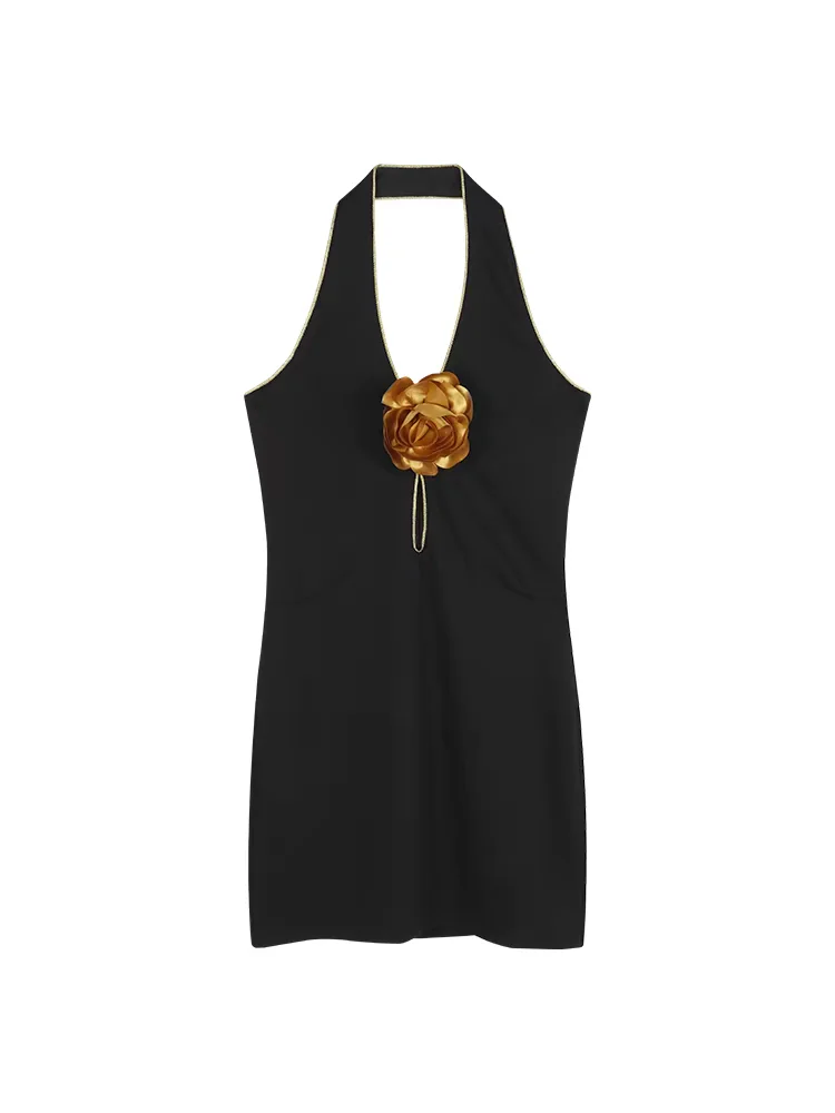 2025 Summer New Women Black Sleeveless Dress Short Halter Neck Slim Waist 3D Flower Dresses robe femmes vestidos
2025 Summer New Women Black Sleeveless Dress Short Halter Neck Slim Waist 3D Flower Dresses robe femmes vestidos