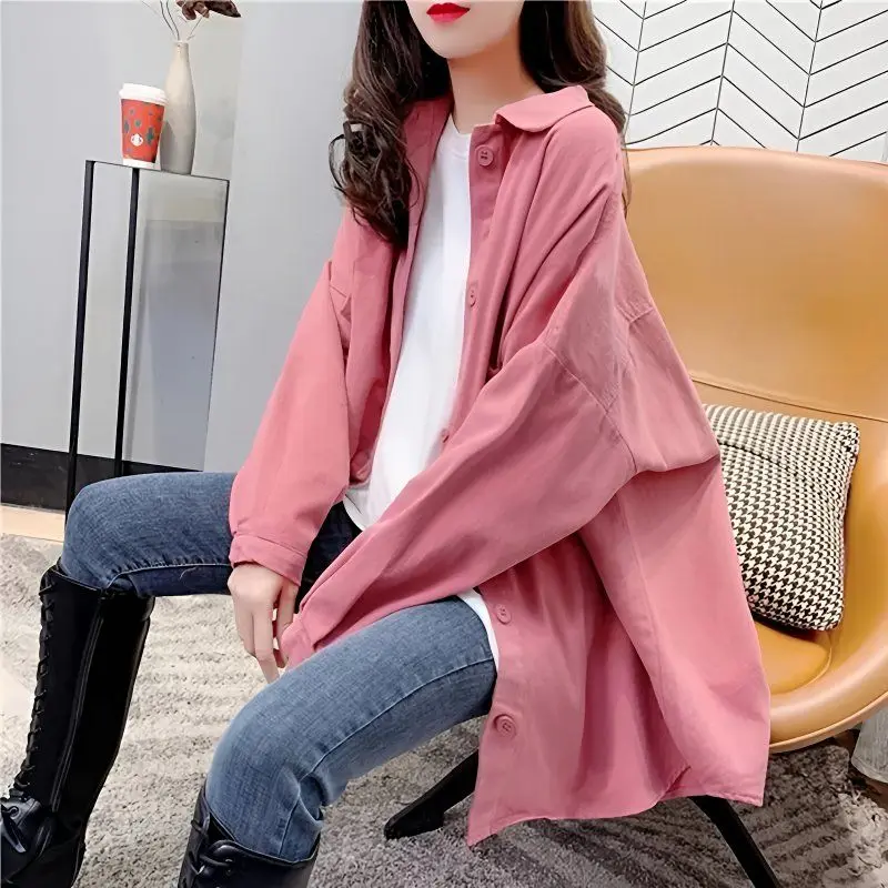 Female Spring Autumn Seasons Leisure Pink Mid Length Version Fashion Long Sleeved Cardigan Blouse Women Versatile Shirts Jacket
Female Spring Autumn Seasons Leisure Pink Mid Length Version Fashion Long Sleeved Cardigan Blouse Women Versatile Shirts Jacket