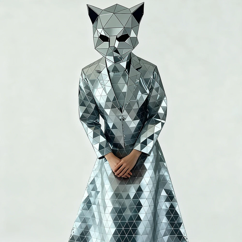 Cat Helmet Silver Mirror Costume Kryoman Nightclub Performance Wear-DJ Metallic Reflective Material Clothing Cosplay Costume
Cat Helmet Silver Mirror Costume Kryoman Nightclub Performance Wear-DJ Metallic Reflective Material Clothing Cosplay Costume