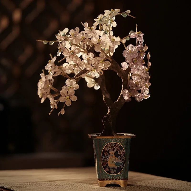 Jade plum blossom bonsai cultural and play collection decorative ornament
Jade plum blossom bonsai cultural and play collection decorative ornament