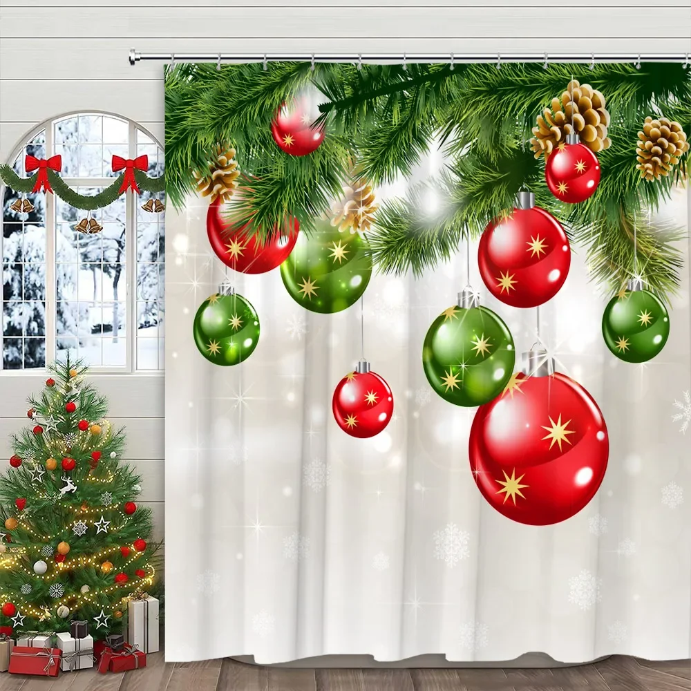 Christmas Ball Shower Curtain Christmas Pine Tree Gift Winter Snowflake Cartoon Family Polyester Fabric Bathroom Decor Curtains
Christmas Ball Shower Curtain Christmas Pine Tree Gift Winter Snowflake Cartoon Family Polyester Fabric Bathroom Decor Curtains
