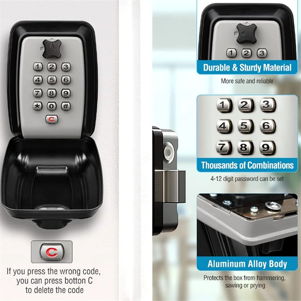 ELBA_Key Box Настенный большой ящик для ключей Надежный водонепроницаемый ящик для ключей на открытом воздухе
ELBA_Key Box Настенный большой ящик для ключей Надежный водонепроницаемый ящик для ключей на открытом воздухе