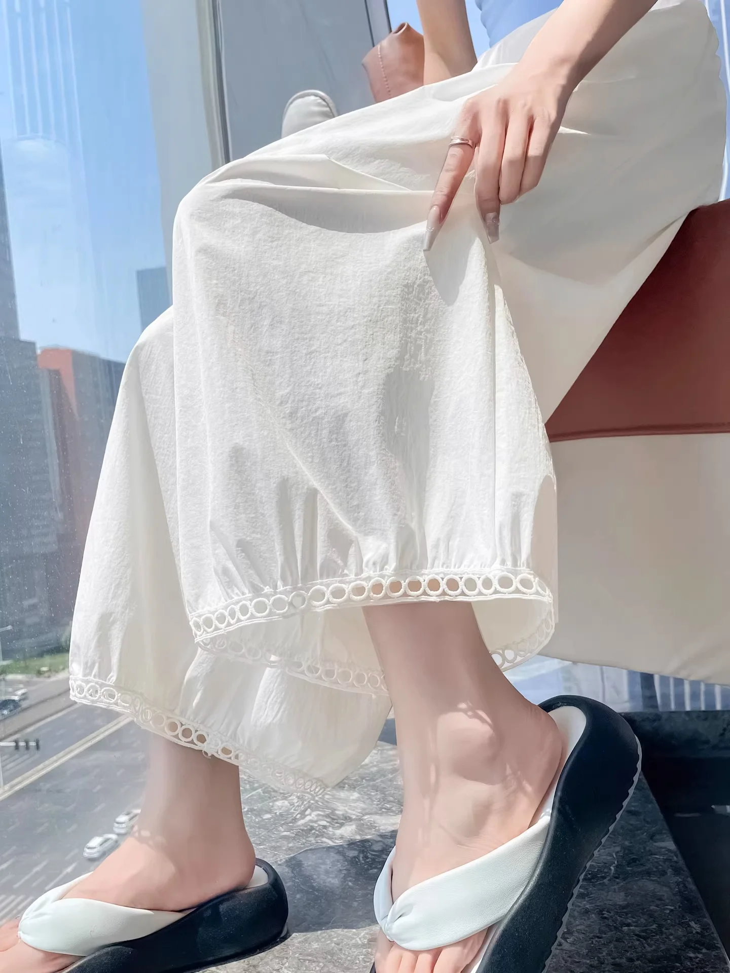 White Wide Leg Pants Women Summer Thin Loose Slimming Drapey Nine Points Harem Lantern Pants Casual High Waist Breathable
White Wide Leg Pants Women Summer Thin Loose Slimming Drapey Nine Points Harem Lantern Pants Casual High Waist Breathable