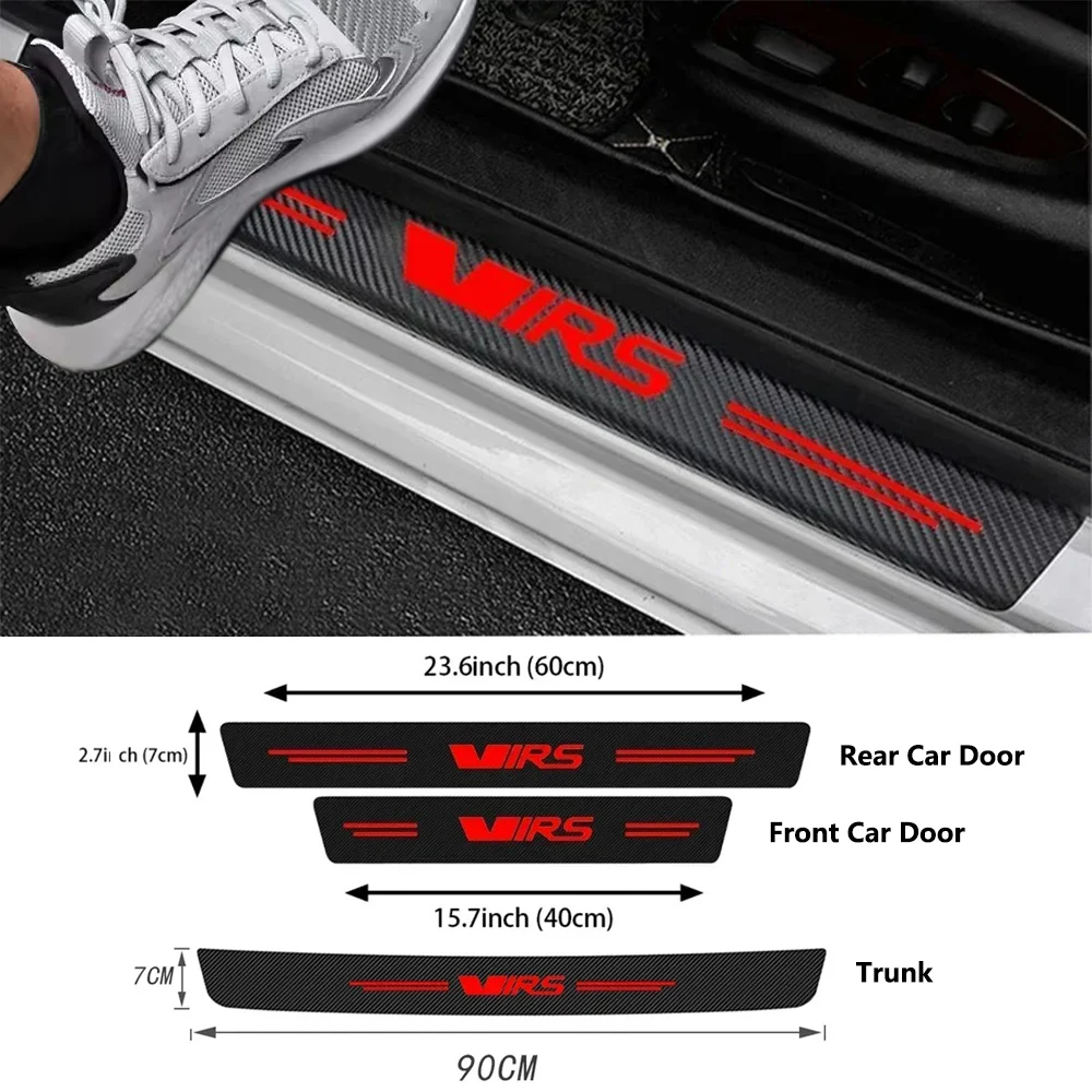 Carbon Fiber Car Door Sill Rear Trunk Waterproof Protector Stickers Cover for Skoda VRS RS Logo Threshold Anti-Scratch Decals
Carbon Fiber Car Door Sill Rear Trunk Waterproof Protector Stickers Cover for Skoda VRS RS Logo Threshold Anti-Scratch Decals