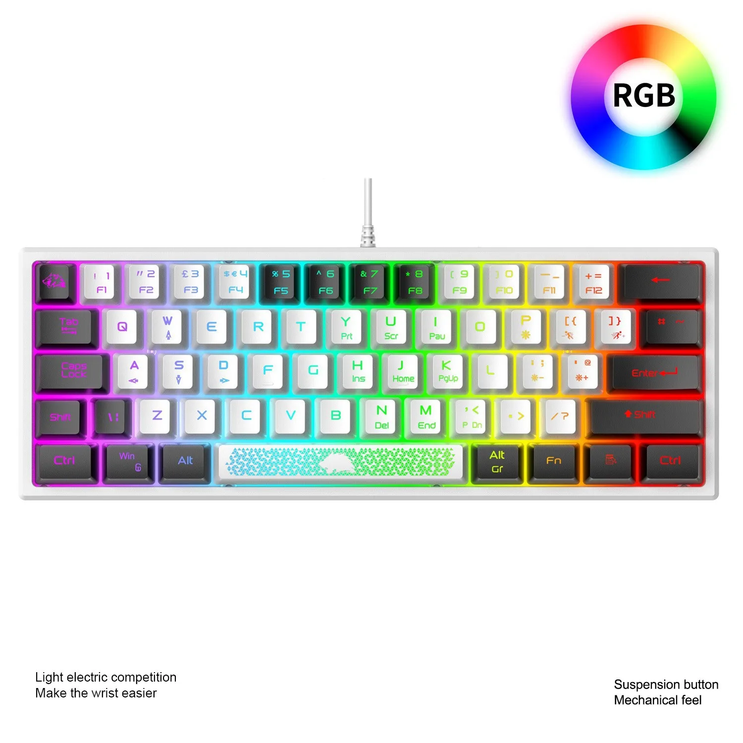 Mechanical Gaming Keyboard 61 Keys RGB Gaming Keyboard RGB Lighting Manipulator Feel Gaming Notebook Color Matching Keyboard
Mechanical Gaming Keyboard 61 Keys RGB Gaming Keyboard RGB Lighting Manipulator Feel Gaming Notebook Color Matching Keyboard