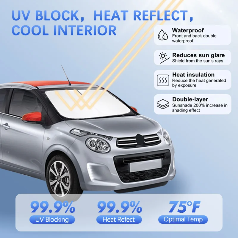 Car Windshield Sun Shade For Citroen C1 C2 C3 C4 X EC3 Sunshade Sun Visor Protector Blocks UV Rays Summer Car Accessories
Car Windshield Sun Shade For Citroen C1 C2 C3 C4 X EC3 Sunshade Sun Visor Protector Blocks UV Rays Summer Car Accessories