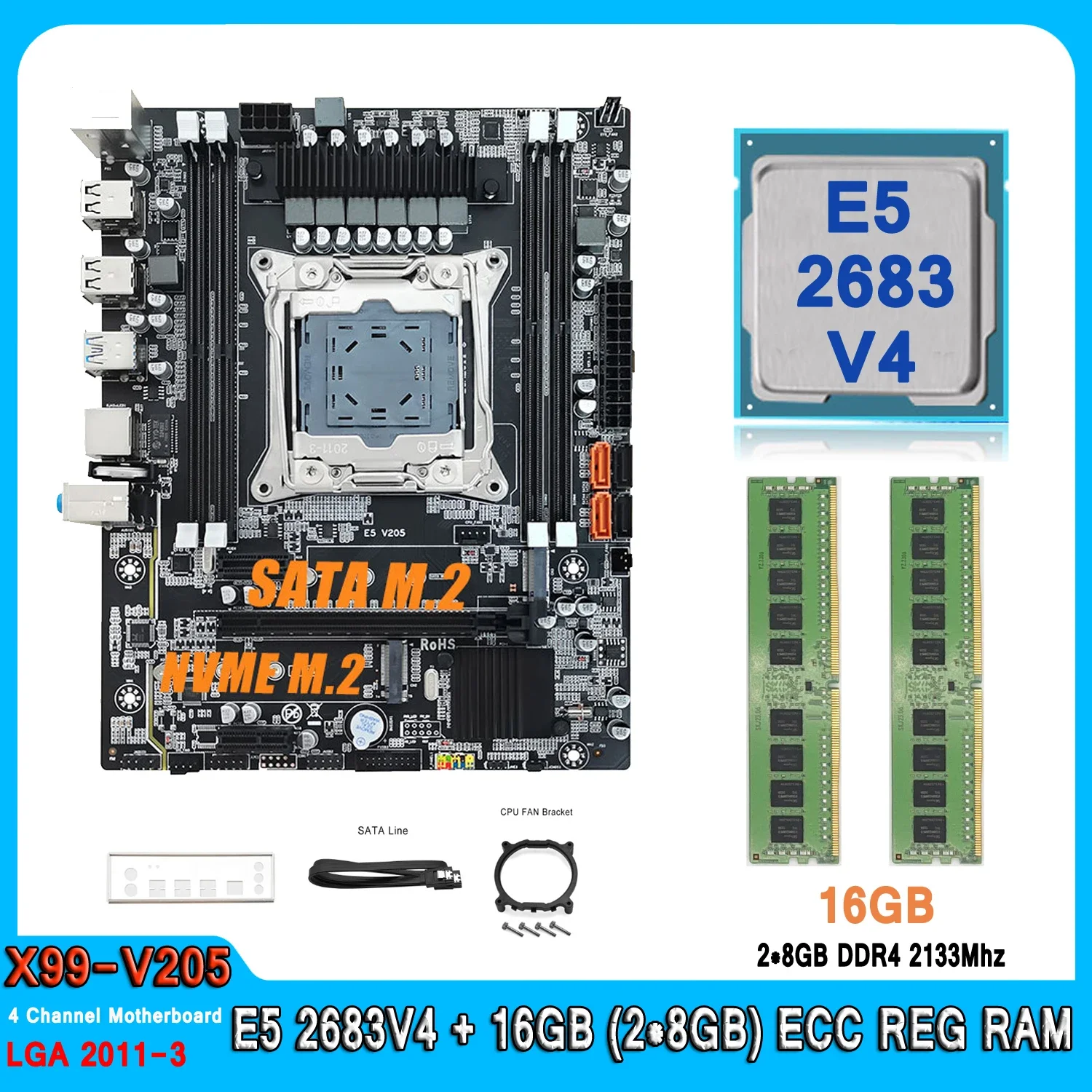 X99 Motherboard kit with Intel Xeon E5 2683 V4 CPU DDR4 16GB (2*8GB) 2133MHz Four Channel RAM Set E5 2683V4 Computer Motherboard
X99 Motherboard kit with Intel Xeon E5 2683 V4 CPU DDR4 16GB (2*8GB) 2133MHz Four Channel RAM Set E5 2683V4 Computer Motherboard