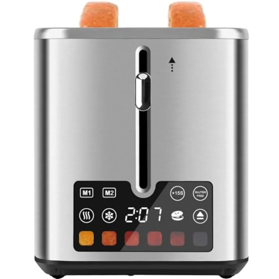 Touch Screen Toaster 2 Slice Bagel Toaster with LCD Display Stainless Steel Smart Digital Toasters 900W 6 Shade Settings Extra-
Touch Screen Toaster 2 Slice Bagel Toaster with LCD Display Stainless Steel Smart Digital Toasters 900W 6 Shade Settings Extra-
