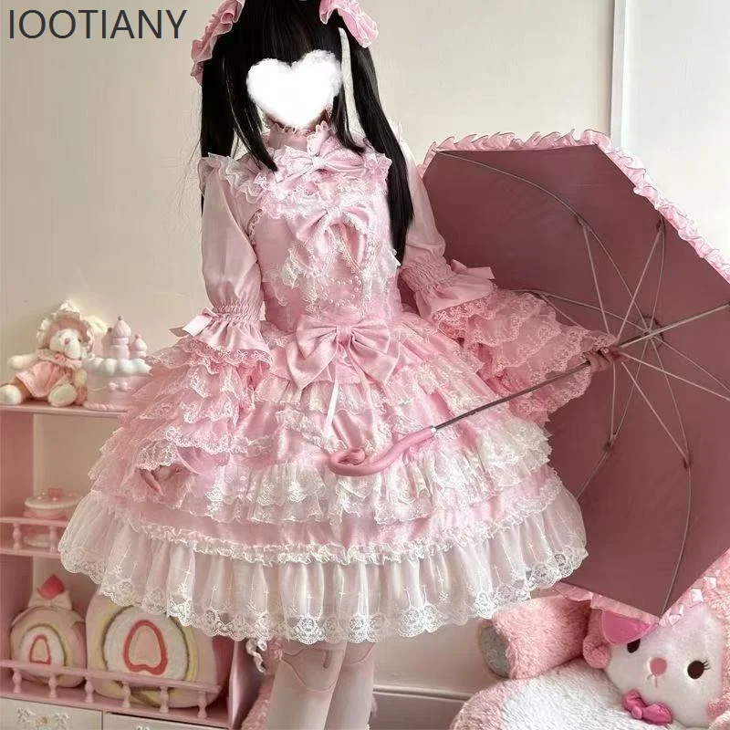 Elegant And Sweet Lolita Cosplay Japanese Jsk Strapless Dress Cute Kawaii Lace Princess Birthday Bow Puffy Dress Everyday Wear
Elegant And Sweet Lolita Cosplay Japanese Jsk Strapless Dress Cute Kawaii Lace Princess Birthday Bow Puffy Dress Everyday Wear