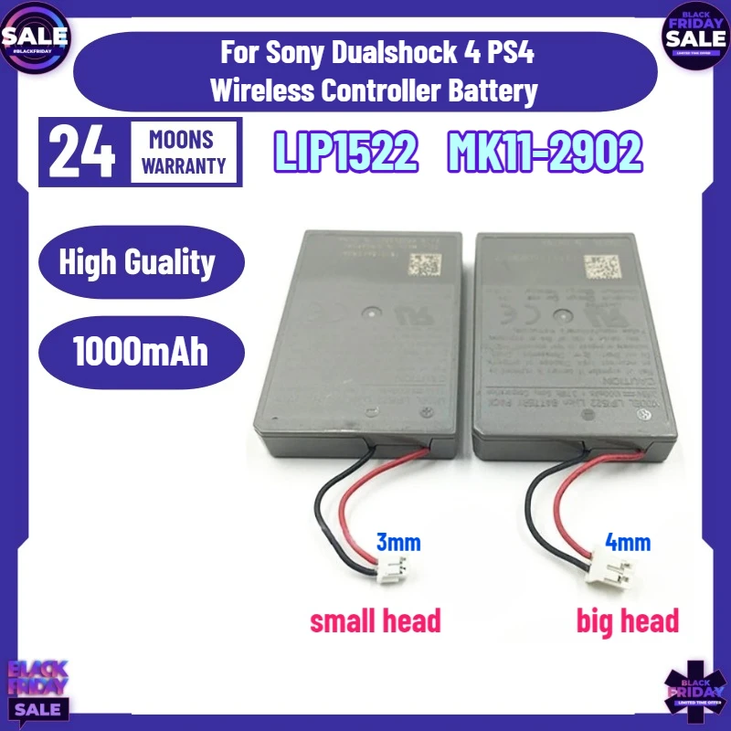 1000mAh LIP1522 Battery MK11-2902 Suitable for Sony Dualshock 4 PS4 Wireless Controller Battery
1000mAh LIP1522 Battery MK11-2902 Suitable for Sony Dualshock 4 PS4 Wireless Controller Battery