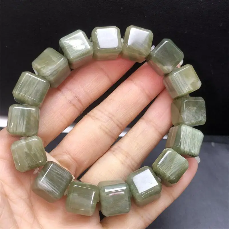 12MM Natural Green Rabbit Hair Quartz Cube Bead Bracelet Wealth Beads Crystal Quartz Fashion Jewelry Gift For Women 1pcs
12MM Natural Green Rabbit Hair Quartz Cube Bead Bracelet Wealth Beads Crystal Quartz Fashion Jewelry Gift For Women 1pcs