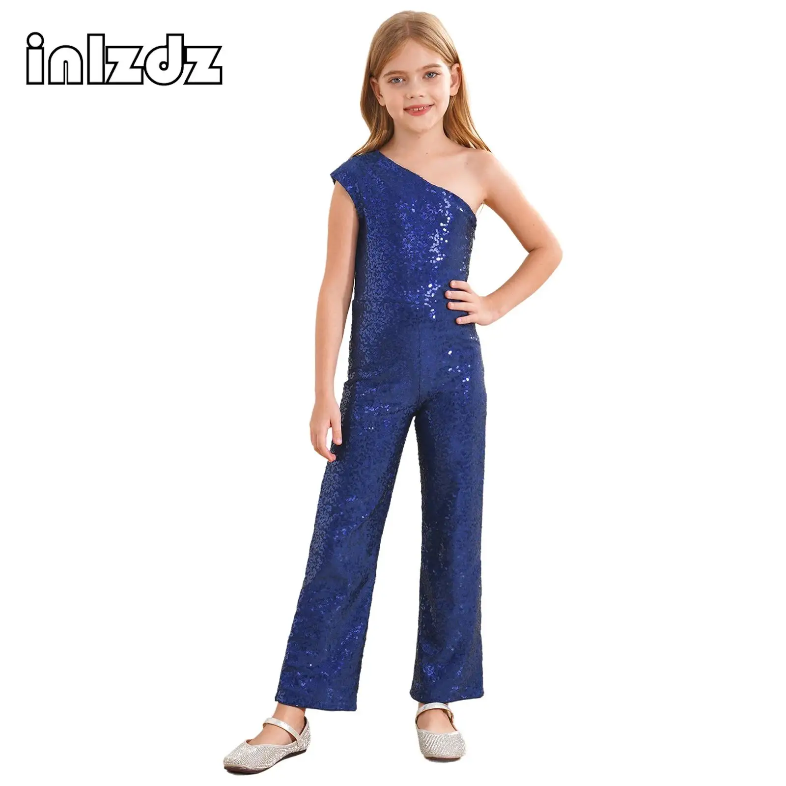 Kids Girls Sequins One Shoulder Rompers Bodysuit Sleeveless High Waist Straight Pants One-Piece Jumpsuit for Birthday Evenings
Kids Girls Sequins One Shoulder Rompers Bodysuit Sleeveless High Waist Straight Pants One-Piece Jumpsuit for Birthday Evenings