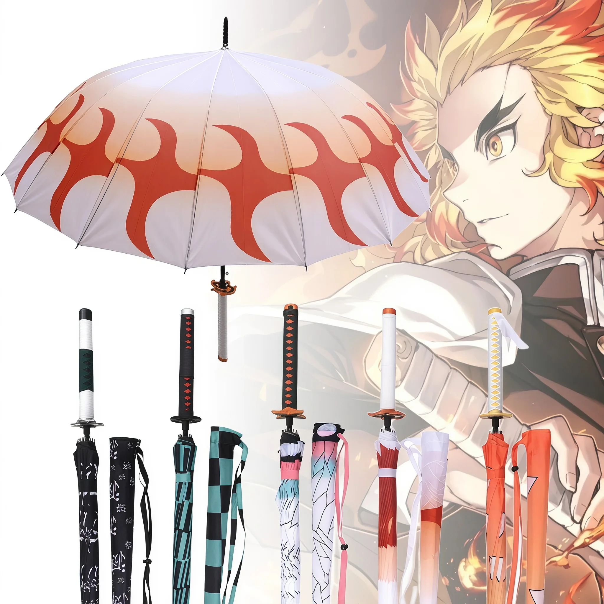 Demon Slayer Katana Umbrella Kimetsu Long Rain Parasol UV Blocking Anime Samurai Style Cosplay Display Photo Prop Long Handle
Demon Slayer Katana Umbrella Kimetsu Long Rain Parasol UV Blocking Anime Samurai Style Cosplay Display Photo Prop Long Handle