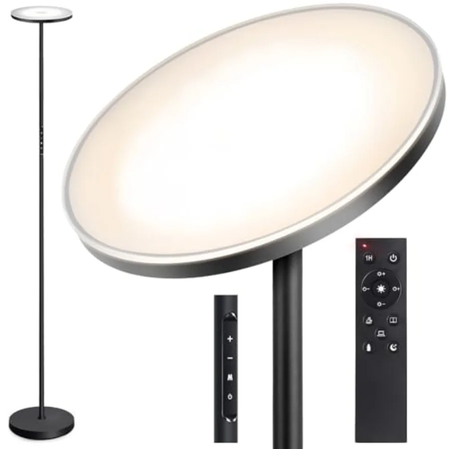 Floor Lamp 30W/3000LM LED Modern Torchiere Sky Lamp Super Bright Dimmable Standing Tall Lamp with 4 Color Temperatures Remote T
Floor Lamp 30W/3000LM LED Modern Torchiere Sky Lamp Super Bright Dimmable Standing Tall Lamp with 4 Color Temperatures Remote T