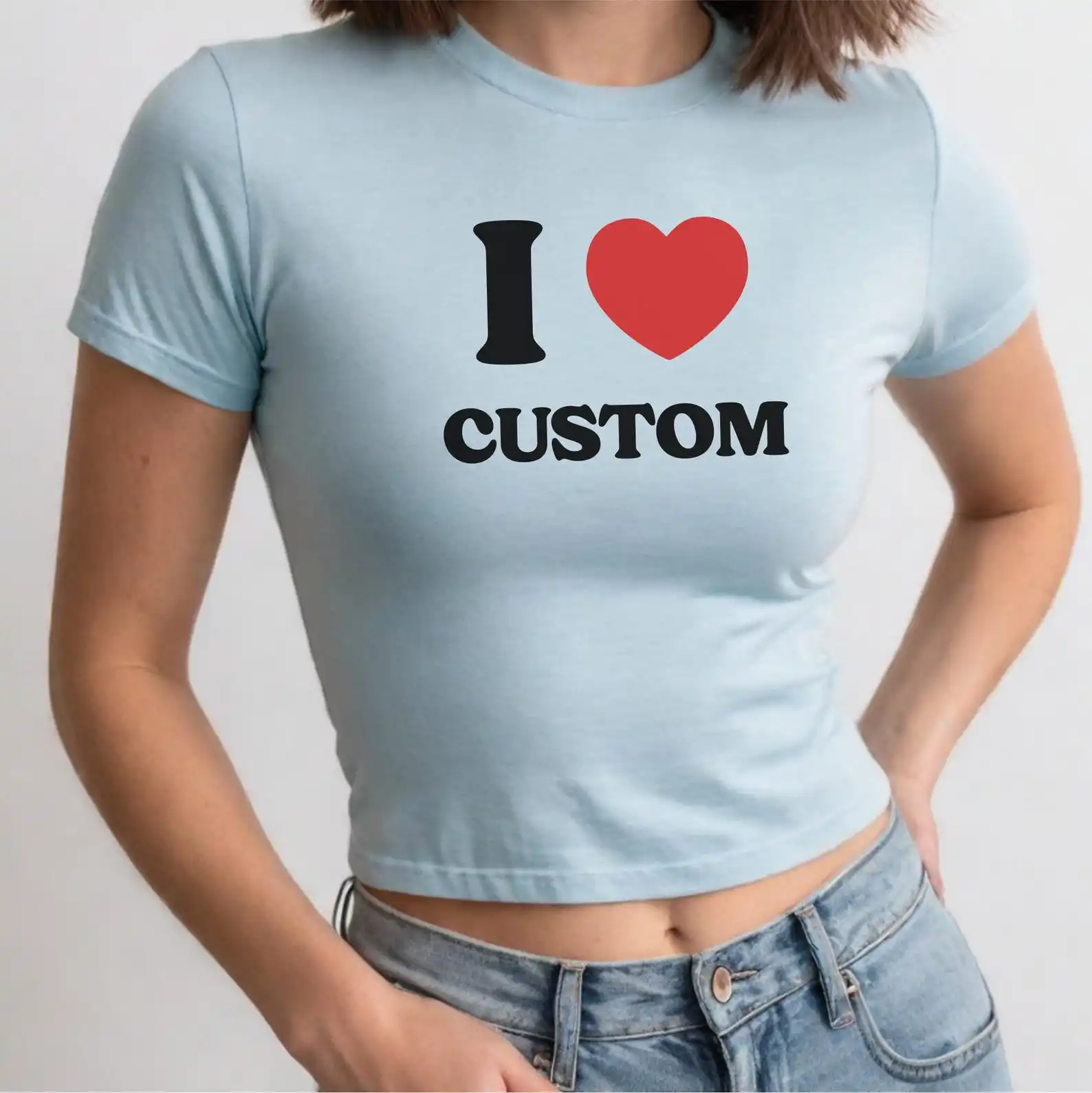 Custom Your Text Logo Baby Tee Crop tops Women Sexy Personalized Y2K T-Shirt Short sleeve Solid Color Slim Fit Baby Tee Tops
Custom Your Text Logo Baby Tee Crop tops Women Sexy Personalized Y2K T-Shirt Short sleeve Solid Color Slim Fit Baby Tee Tops