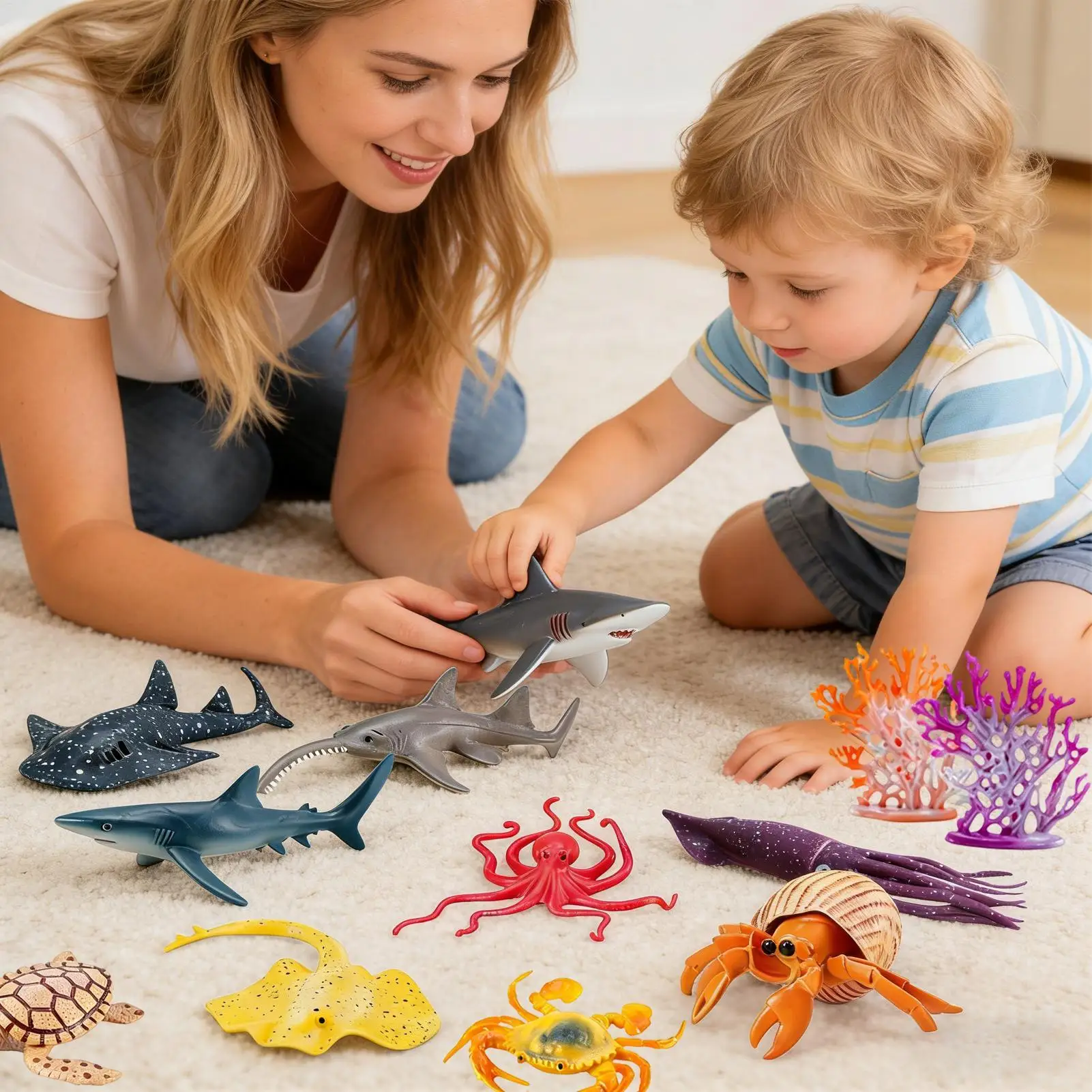 21 Pcs Sea Animals Figurines Realistic Educational Ocean Tank Playset for Bath Pool Water Beach Aquarium Learning Sensory Decor
21 Pcs Sea Animals Figurines Realistic Educational Ocean Tank Playset for Bath Pool Water Beach Aquarium Learning Sensory Decor