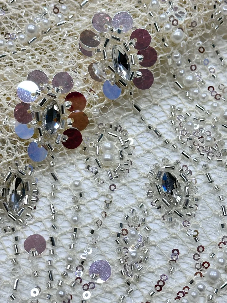 Luxury Handmade French African Crystal Stone Beads Sequin Lace Fabric High Quality Nigerian Embroidery for Wedding Dress
Luxury Handmade French African Crystal Stone Beads Sequin Lace Fabric High Quality Nigerian Embroidery for Wedding Dress