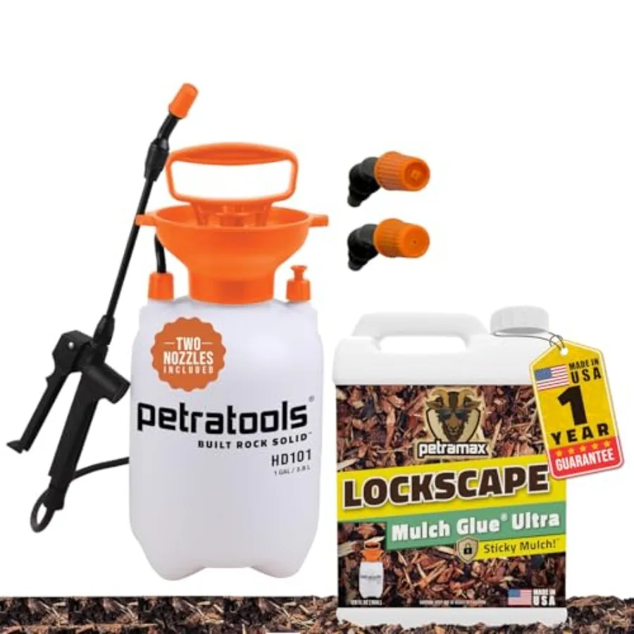 Max Lockscape 64 oz Ultimate Mulch Glue for Landscaping Bundle with HD101, 1 Gallon Pump Garden Sprayer for Easy Hold Landscape
Max Lockscape 64 oz Ultimate Mulch Glue for Landscaping Bundle with HD101, 1 Gallon Pump Garden Sprayer for Easy Hold Landscape