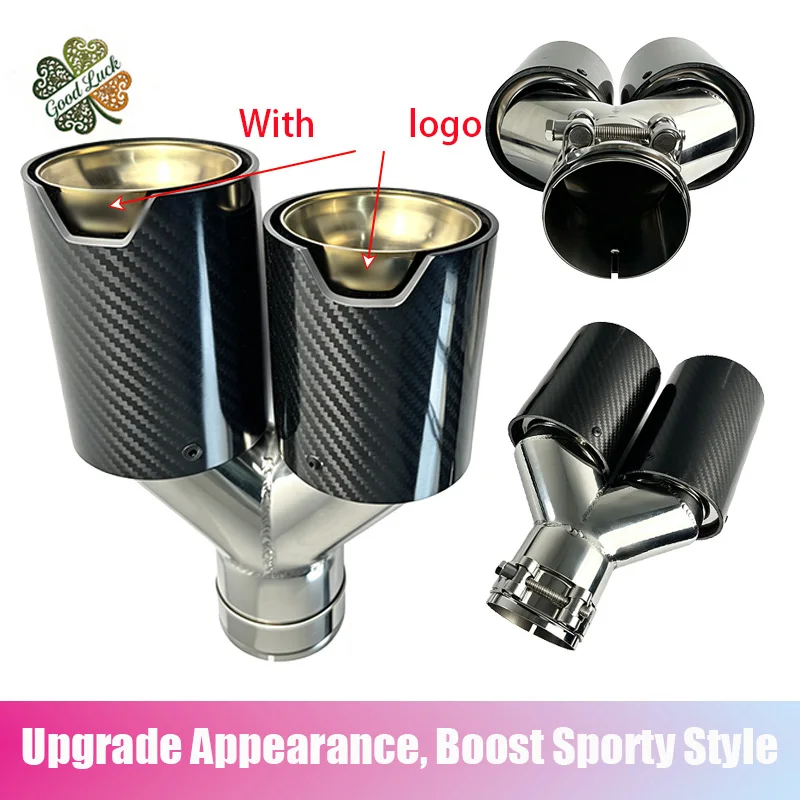 1PC Y-Shaped Inner Gold Outer Bright Carbon Fiber Exhaust Tip With M Logo, Universal Muffler Tail Pipe Compatible with BMW
1PC Y-Shaped Inner Gold Outer Bright Carbon Fiber Exhaust Tip With M Logo, Universal Muffler Tail Pipe Compatible with BMW