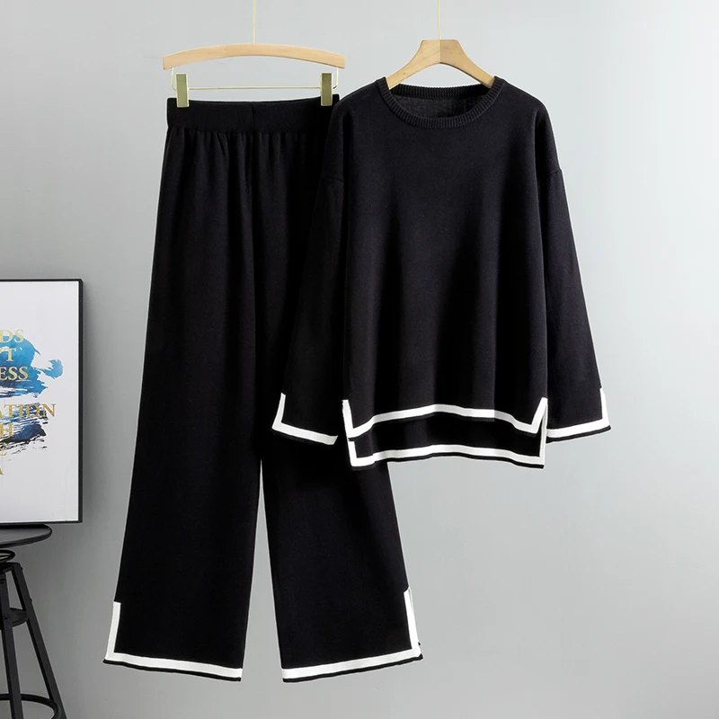 Contrast Color Patchwork 2 Piece Set Long Sleeve O-Neck Split Tops and High Waist Wide Leg Pants Loose Casual Women Suit
Contrast Color Patchwork 2 Piece Set Long Sleeve O-Neck Split Tops and High Waist Wide Leg Pants Loose Casual Women Suit