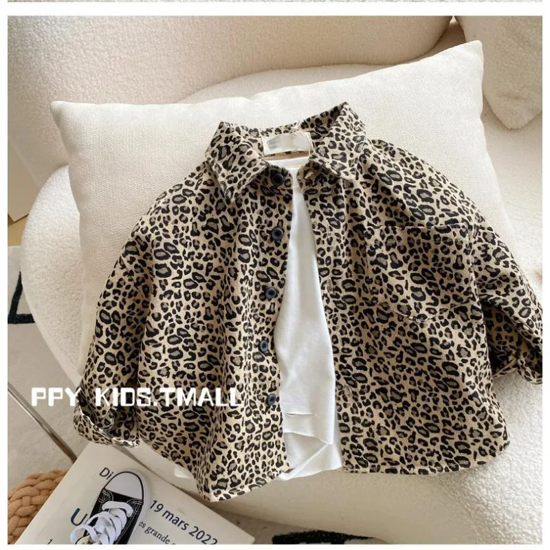 Spring Autumn Soft Leopard Print Denim Shirt Boys Jacket Outdoor Clothes for Children Loose Casual Outerwear Kids Tops for Girls
Spring Autumn Soft Leopard Print Denim Shirt Boys Jacket Outdoor Clothes for Children Loose Casual Outerwear Kids Tops for Girls