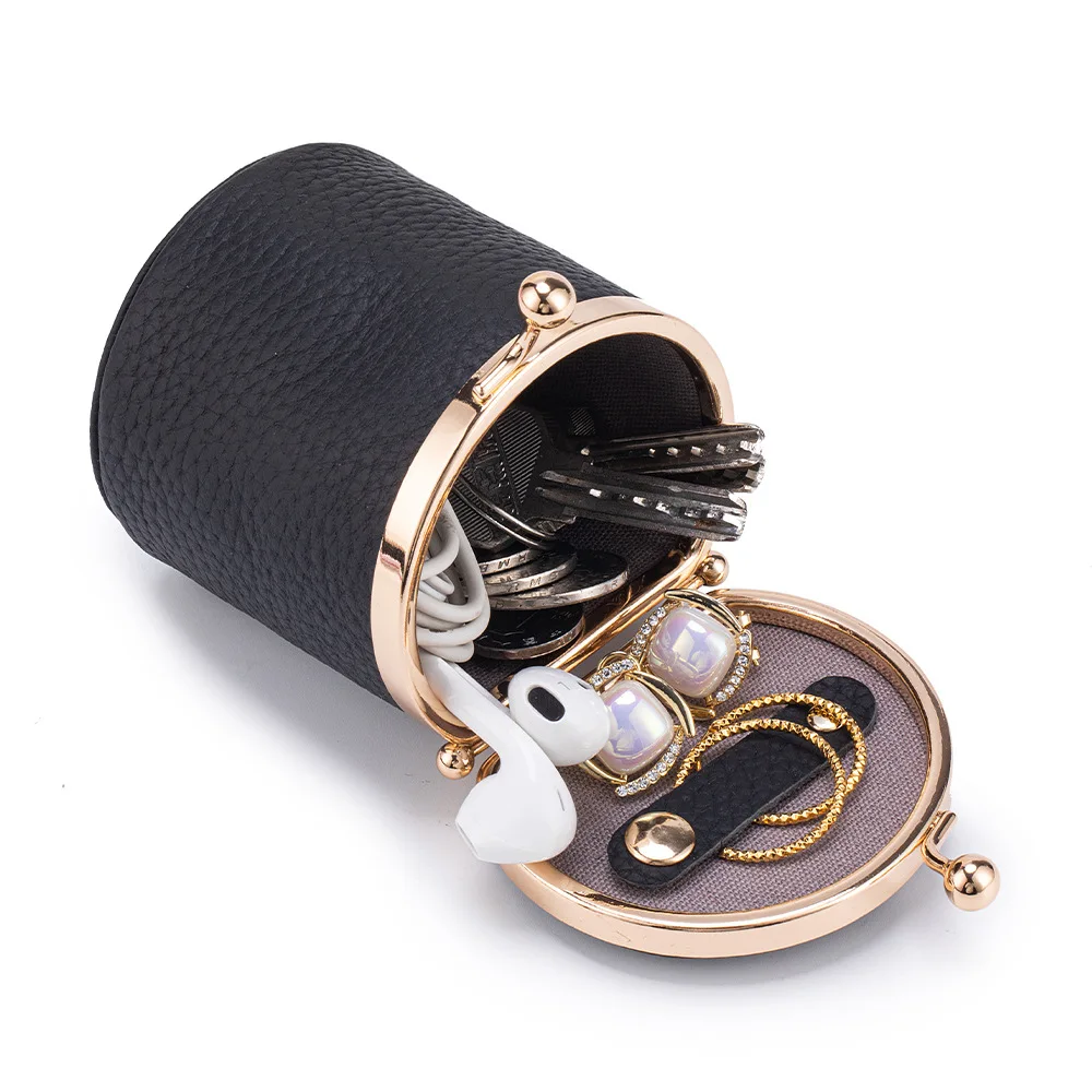 Ultra-Compact Mini Leather Kiss-Lock Coin Purse, Cylindrical Jewelry Storage Box, Lightweight Pocket-Sized Organizer for Women
Ultra-Compact Mini Leather Kiss-Lock Coin Purse, Cylindrical Jewelry Storage Box, Lightweight Pocket-Sized Organizer for Women