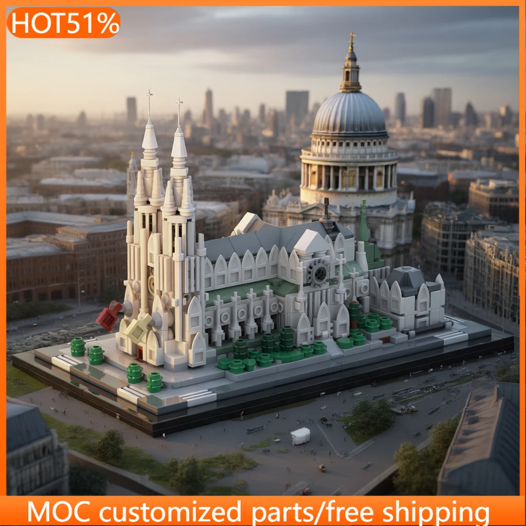 843 PCS Cathedral Cathedral 1:800 MOC Customize Modular Building Block Creative Design Educational Brick DIY Holiday Toy Gifts
843 PCS Cathedral Cathedral 1:800 MOC Customize Modular Building Block Creative Design Educational Brick DIY Holiday Toy Gifts