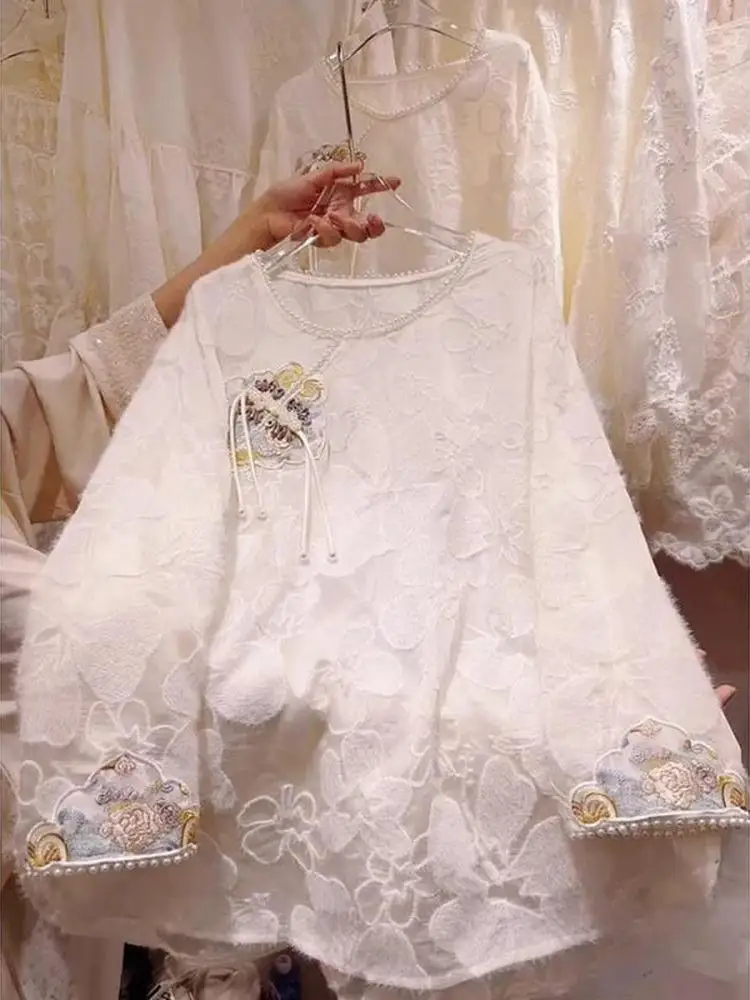 New Chinese Sle Heavy Embroidery Loose Women's irt round Ne Button up Spring 2025 Faion round Ne Long Sve Top
New Chinese Sle Heavy Embroidery Loose Women's irt round Ne Button up Spring 2025 Faion round Ne Long Sve Top