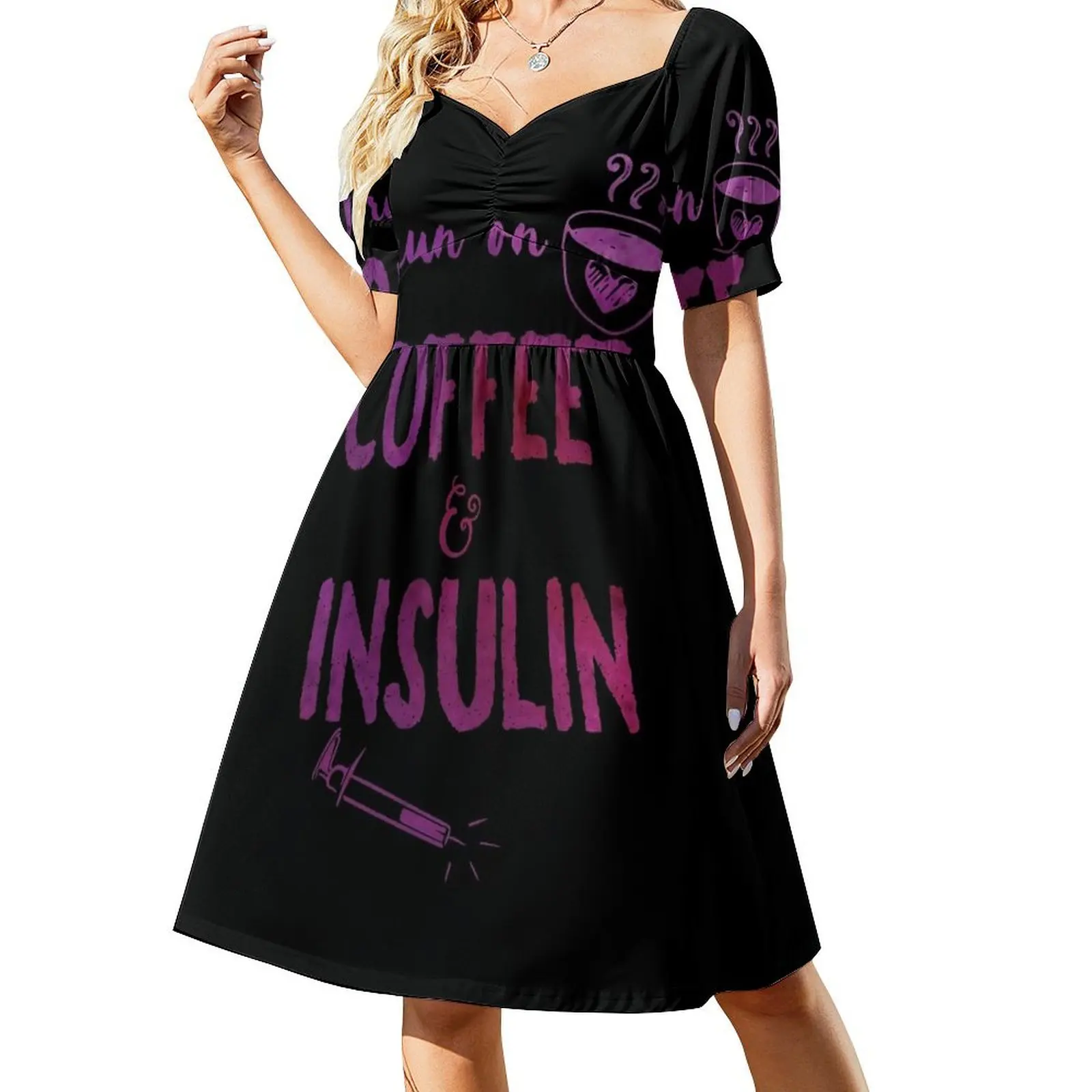 Coffee and Insulin - purple diabetes diabetics awareness t1d type 1 pump Short-Sleeved Dress Long dress
Coffee and Insulin - purple diabetes diabetics awareness t1d type 1 pump Short-Sleeved Dress Long dress