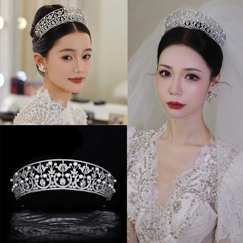 Himstory Russian Style Cubic Ziron Pearl Tiaras Birthday Headdress Hair Crown Headband Women's Headwear Accessories корона
Himstory Russian Style Cubic Ziron Pearl Tiaras Birthday Headdress Hair Crown Headband Women's Headwear Accessories корона