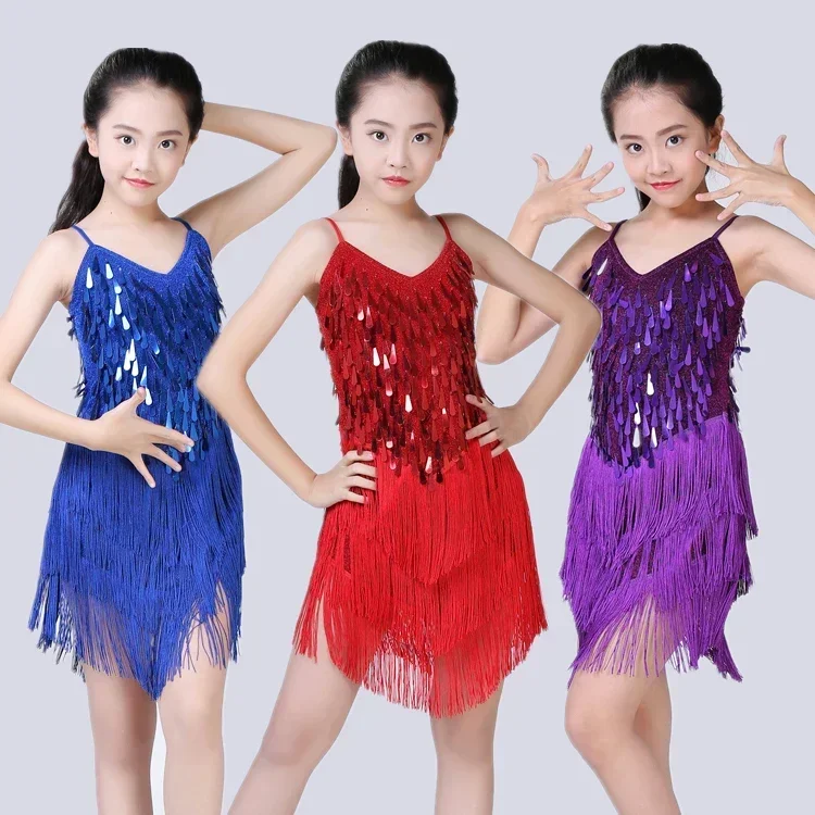 Rumba Samba Child Fashion Sequin Tassel Dancing Dress Girl Performance Tango Cha Cha Dance Dress Dance Costume
Rumba Samba Child Fashion Sequin Tassel Dancing Dress Girl Performance Tango Cha Cha Dance Dress Dance Costume