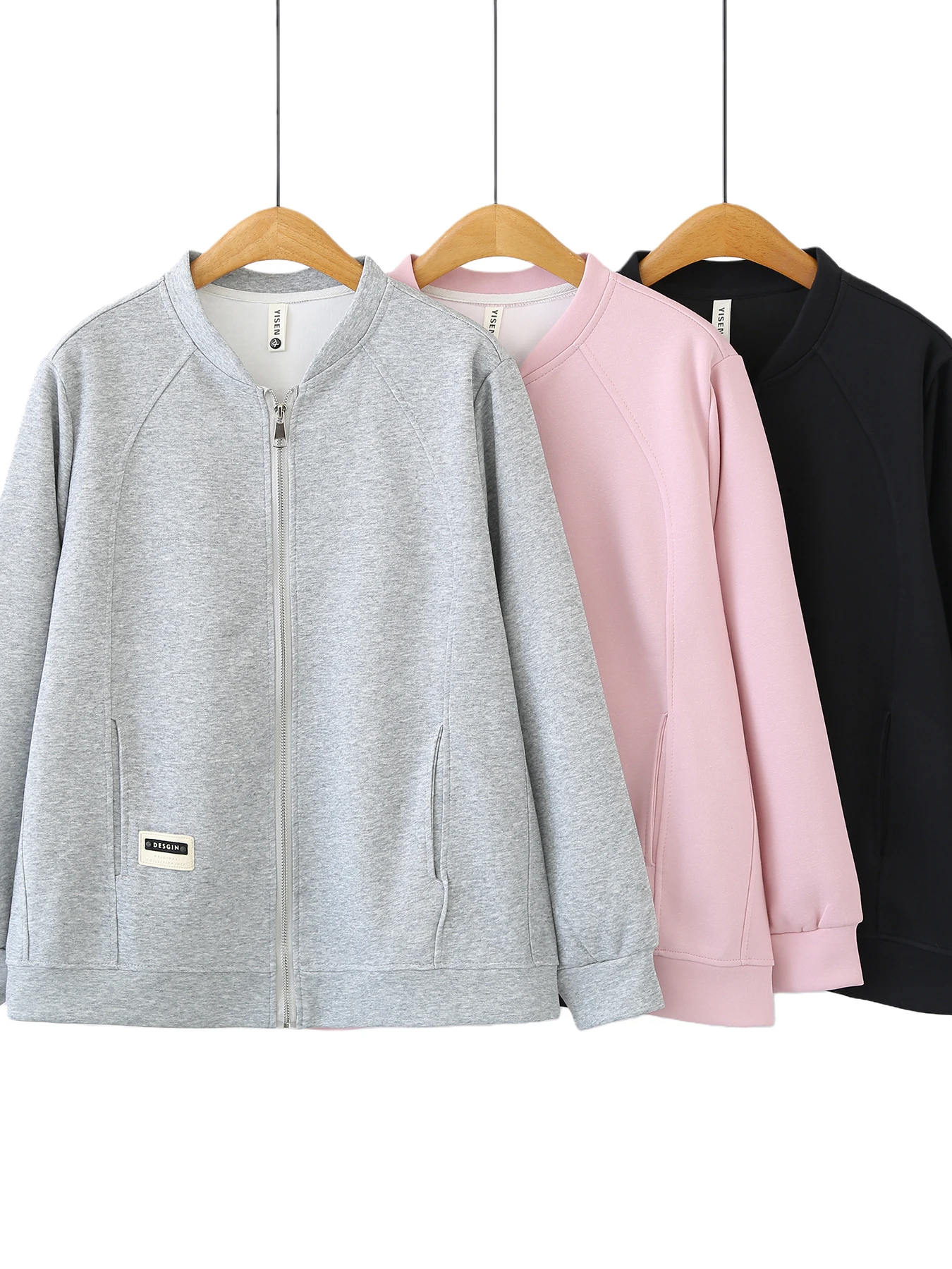 Casual Style Zipper Sweatshirt Cardigan Women's Loose Baseball Jacket plus Size Slimming Belly Covering Spring Top
Casual Style Zipper Sweatshirt Cardigan Women's Loose Baseball Jacket plus Size Slimming Belly Covering Spring Top