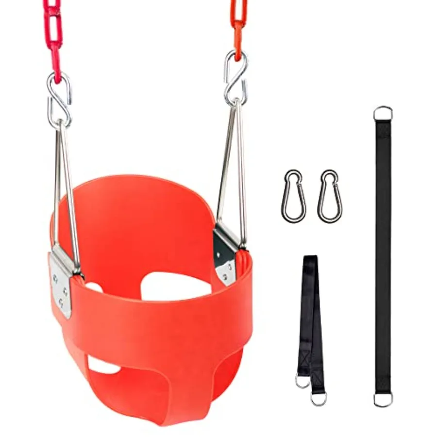 Toddler Swing 59" Coated Heavy-Duty Iron Chains Baby Swing Outdoor High Back Full Bucket Infant Swing Seat with Tree Straps for
Toddler Swing 59" Coated Heavy-Duty Iron Chains Baby Swing Outdoor High Back Full Bucket Infant Swing Seat with Tree Straps for
