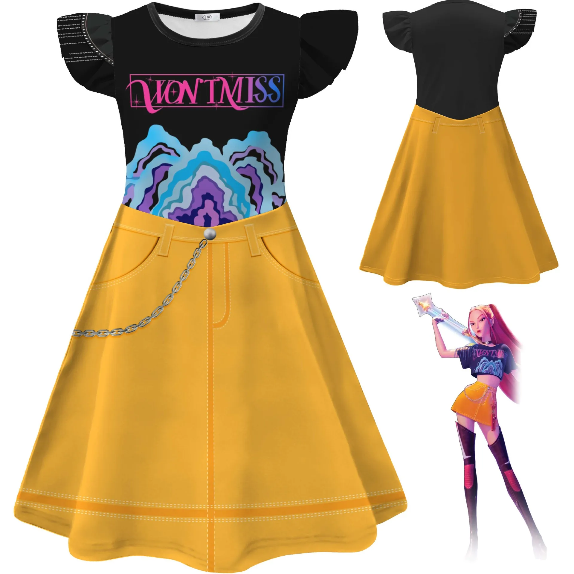 KPop Demon Hunters Cosplay Dress Huntrix Mira Character Costume for Kids Halloween Stage Performance Clothing Fashion Girl Dress
KPop Demon Hunters Cosplay Dress Huntrix Mira Character Costume for Kids Halloween Stage Performance Clothing Fashion Girl Dress