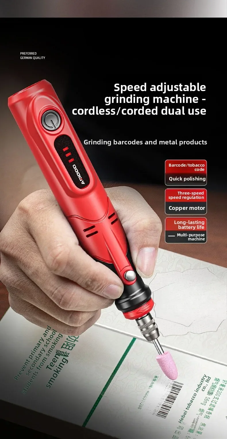 Электрическая шлифовальная машина Able, мини-шлифовальный, полирующий, гравировальный станок, шлифовальный кодер, штрих-код, инструмент для резьбы по дереву
Электрическая шлифовальная машина Able, мини-шлифовальный, полирующий, гравировальный станок, шлифовальный кодер, штрих-код, инструмент для резьбы по дереву