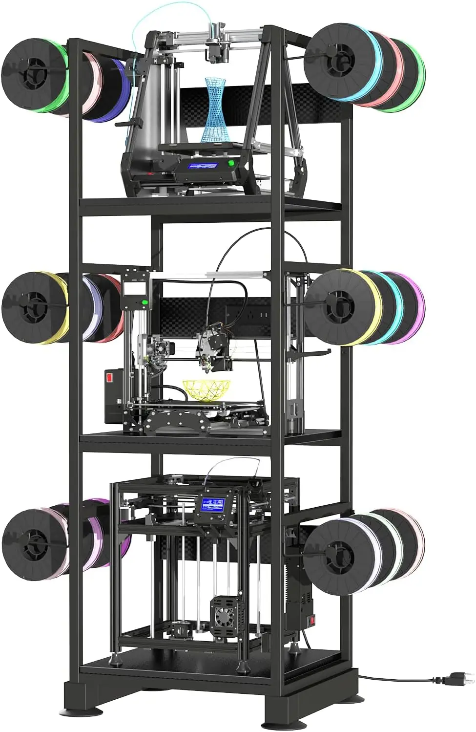 3D Printer Stand with Filament Storage, Heavy Duty Shelf with Power Outlet, Carbon Fiber Black
3D Printer Stand with Filament Storage, Heavy Duty Shelf with Power Outlet, Carbon Fiber Black