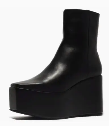Fashion Ladies Black Matte Genuine Leather Square Toe Platform Wedges Ankle Boots Women Zipper Side Leisure Short Booties Shoes
Fashion Ladies Black Matte Genuine Leather Square Toe Platform Wedges Ankle Boots Women Zipper Side Leisure Short Booties Shoes
