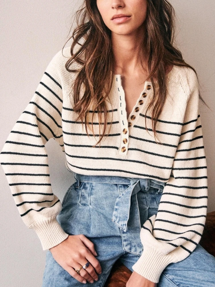 Fashion Women Striped Thin Pullovers Jumper Knitted Sweater Autumn Casual Loose Long Sleeve Women's Sweaters New Bottoming Tops
Fashion Women Striped Thin Pullovers Jumper Knitted Sweater Autumn Casual Loose Long Sleeve Women's Sweaters New Bottoming Tops