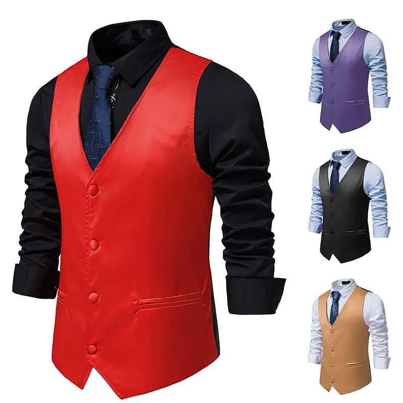 Summer New Men's Vest Solid Wedding Dress Vest British Leisure Slim Fit Stage Clothing Instagram Trend
Summer New Men's Vest Solid Wedding Dress Vest British Leisure Slim Fit Stage Clothing Instagram Trend
