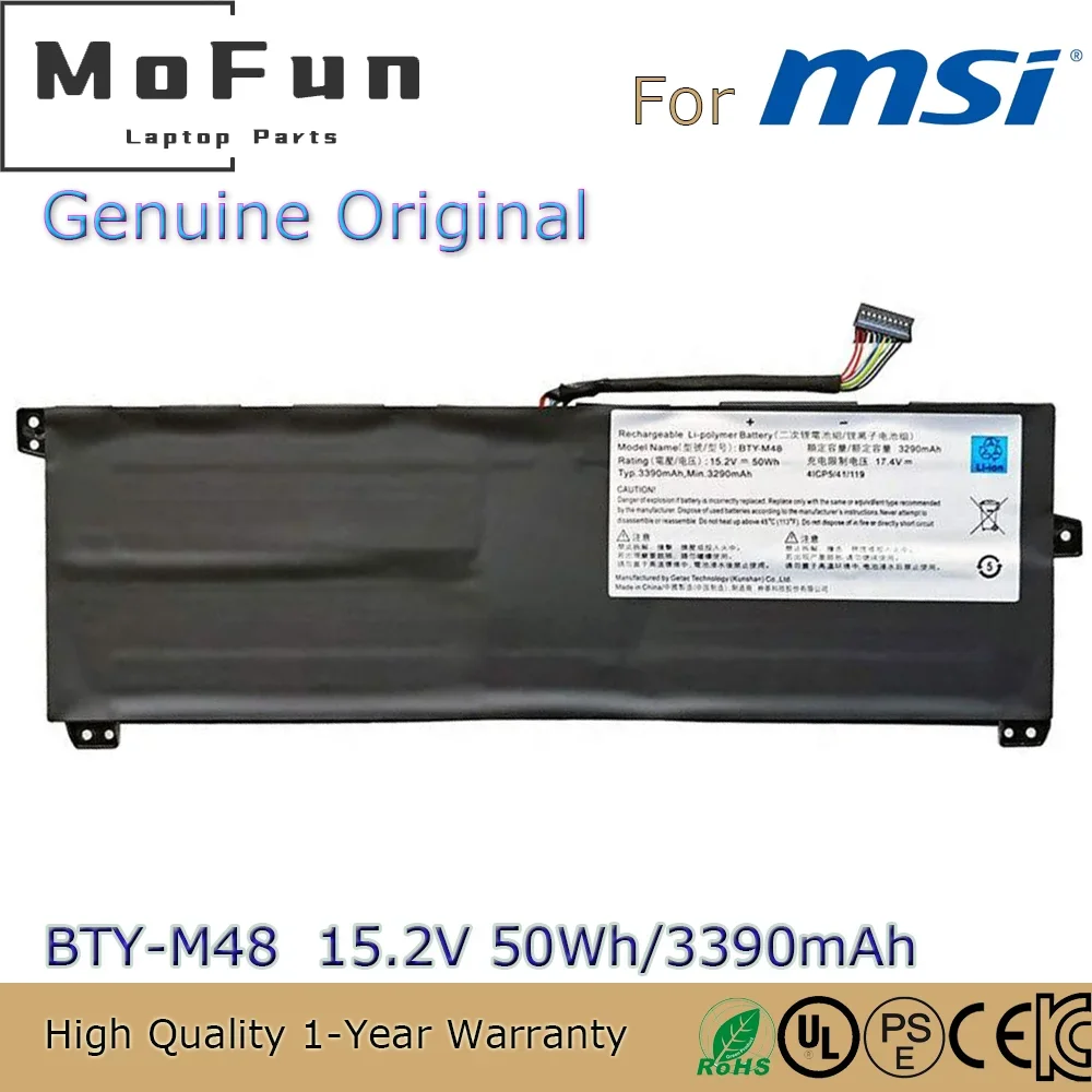 Совершенно новый оригинальный аккумулятор для ноутбука BTY-M48 15,2 В 50 Втч для MSI PS42 PS42 8RB Prestige Series 4ICP5/41/119 и т. д.
Совершенно новый оригинальный аккумулятор для ноутбука BTY-M48 15,2 В 50 Втч для MSI PS42 PS42 8RB Prestige Series 4ICP5/41/119 и т. д.