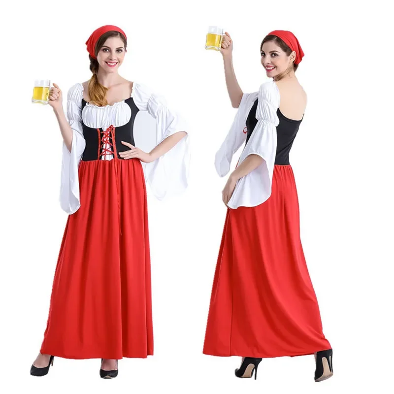 Women's Medieval Farm Maid Cosplay Costume Munich Oktoberfest Beer Girl Stage Performance Clothes Bavarian Traditional Dress
Women's Medieval Farm Maid Cosplay Costume Munich Oktoberfest Beer Girl Stage Performance Clothes Bavarian Traditional Dress
