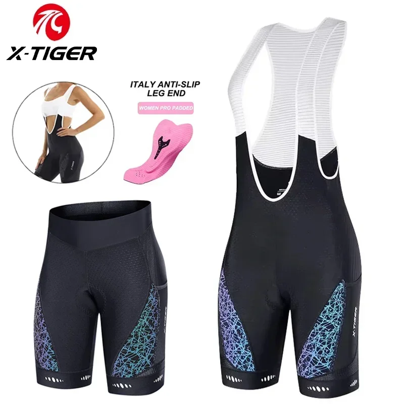 X-TIGER Women's Cycling Shorts Competitive Sponge Pad Mountain Road Bicycle Shorts with Side Bags Summer Cycling Bib Shorts
X-TIGER Women's Cycling Shorts Competitive Sponge Pad Mountain Road Bicycle Shorts with Side Bags Summer Cycling Bib Shorts