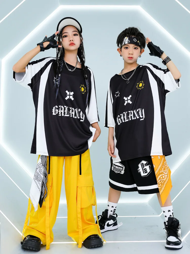 Children Hip Hop Loose T-shirt Street Dance Shorts Girls Yellow Cargo Pants Children Streetwear Boys Jazz Costume Clothes Sets
Children Hip Hop Loose T-shirt Street Dance Shorts Girls Yellow Cargo Pants Children Streetwear Boys Jazz Costume Clothes Sets