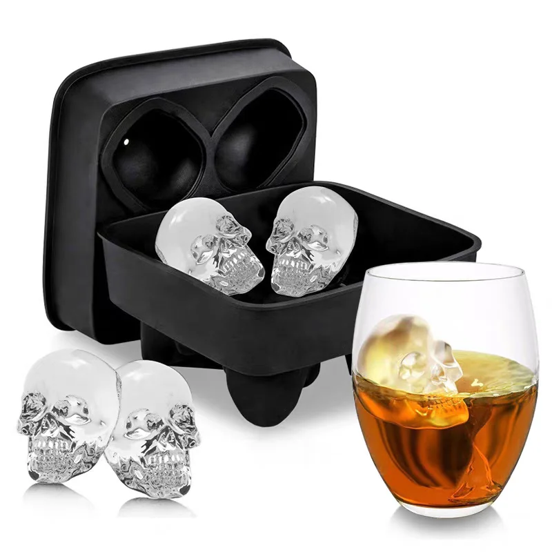 Ice Mold Silicone Ice Cube Tray Mould Shape Ball Skull Four Giant Skull Round Ice Cube Maker Black Ice Tray
Ice Mold Silicone Ice Cube Tray Mould Shape Ball Skull Four Giant Skull Round Ice Cube Maker Black Ice Tray